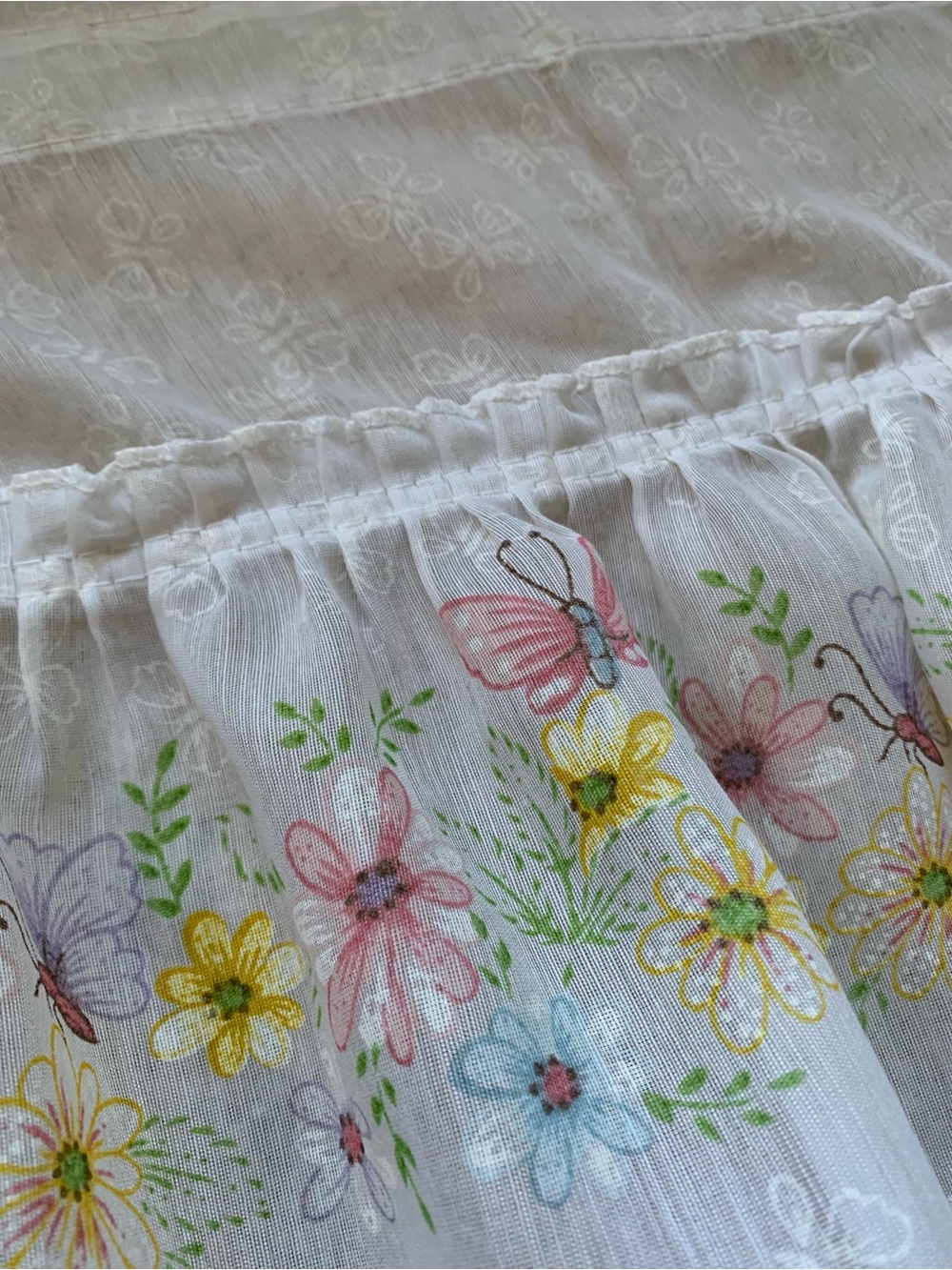 Vintage Butterfly Valence Curtain Set